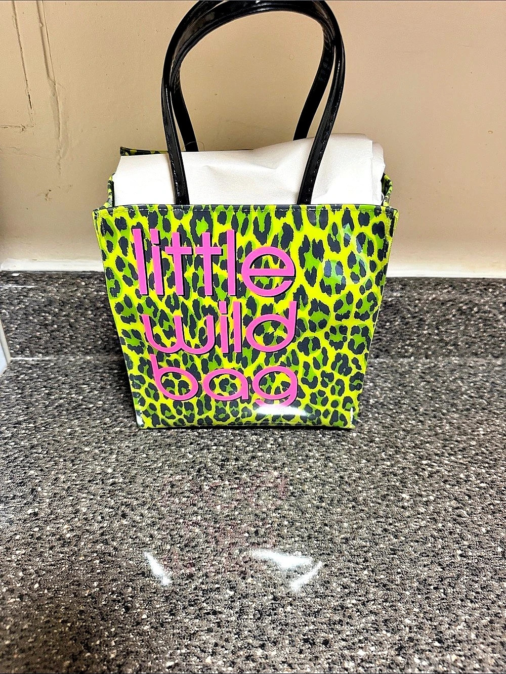 Bloomingdale’s Leopard Print Tote in Green & Black NWT